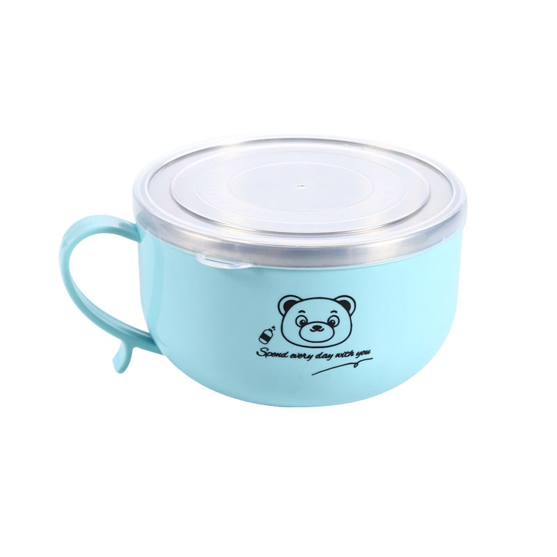 Stainless Steel Instant Noodle Bowl with Lid - Large Capacity, Portable Lunch Box for Adults