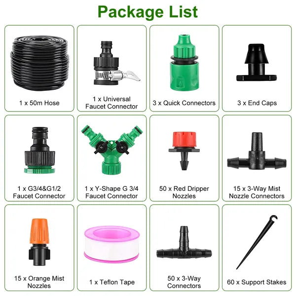 Automatic Drip Irrigation Kit - 164FT Garden Watering System
