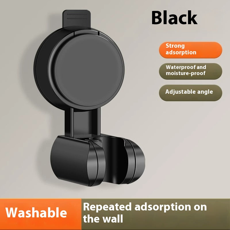 Suction Cup Shower Bracket Fixed Bathroom Mount - Gun Gray, Silver, Black, White