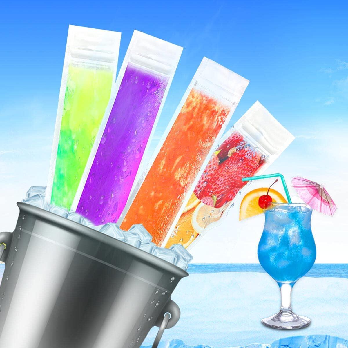 320 Popsicle Bags with 2 Orange Funnels - Ice Pop Pouch Set
