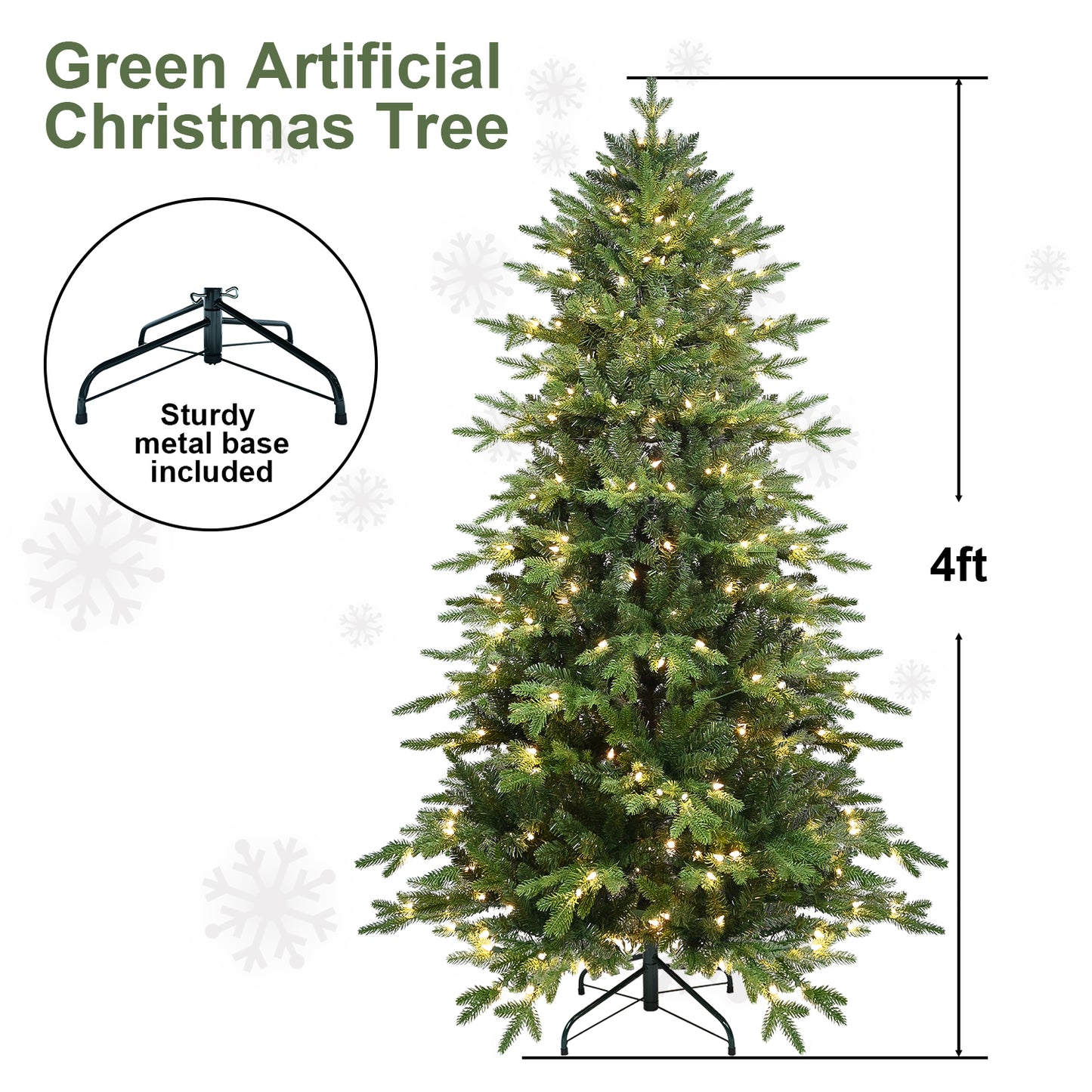 PVC Christmas Tree with Lights - Multiple Heights Available