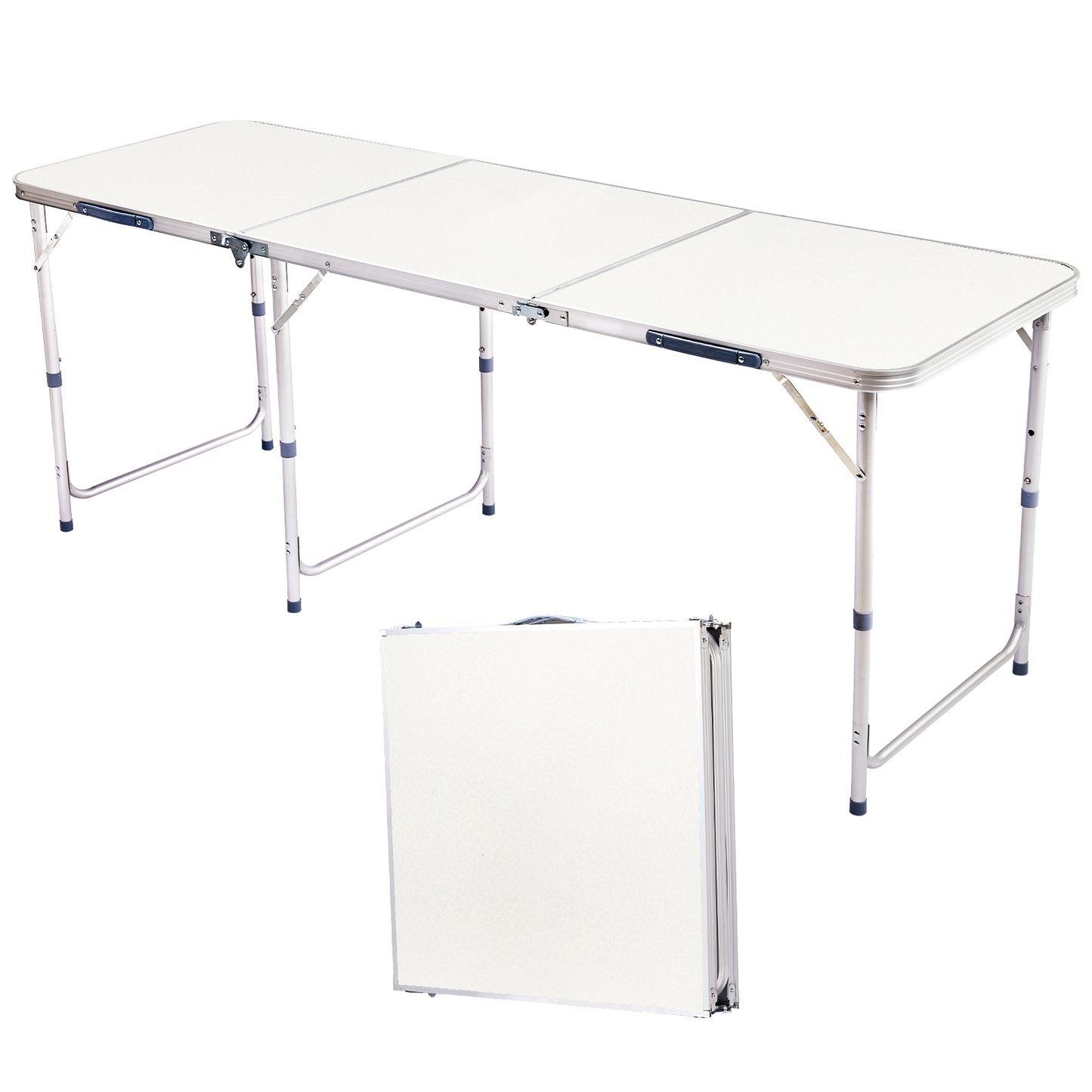 6ft Aluminum Alloy Folding Table - Portable for Camping & Parties