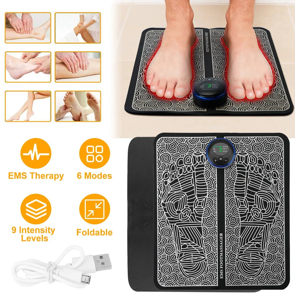Electric Foot Massager Pad with 6 Modes & 9 Intensity Levels
