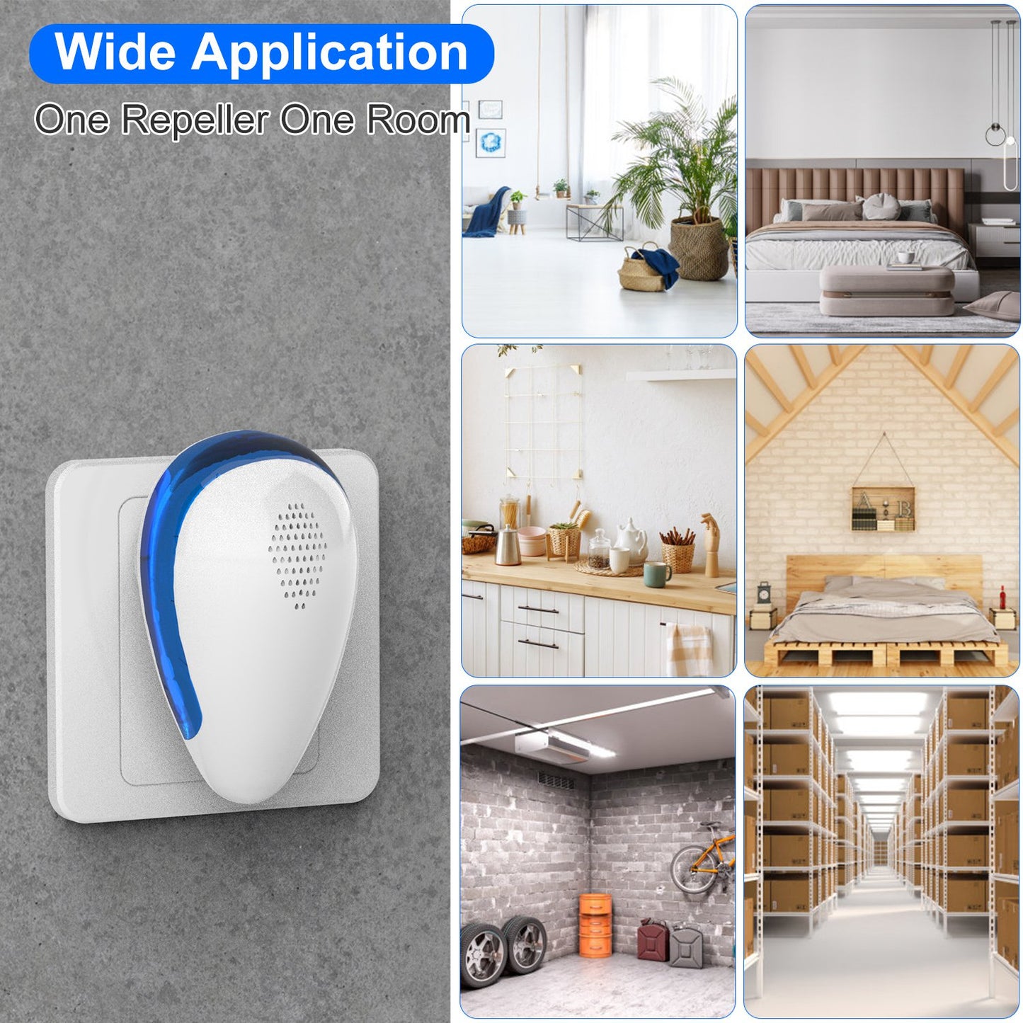 Ultrasonic Pest Repeller - 6 Pack Indoor Bug Control