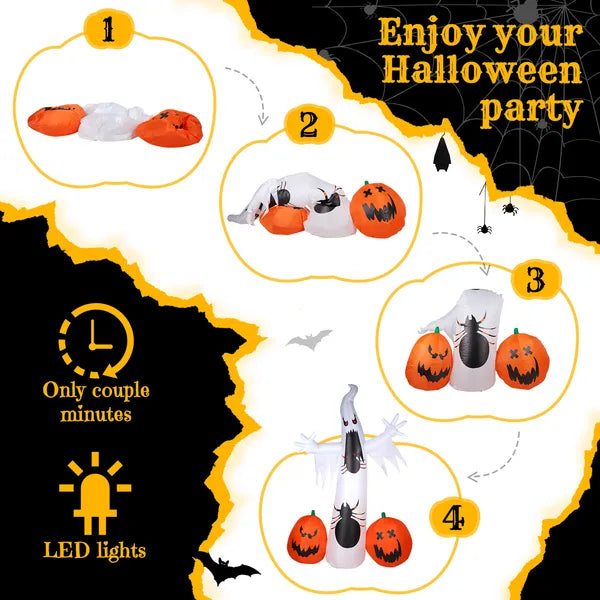 11.8 FT Halloween Inflatable Ghost Pumpkin Decoration