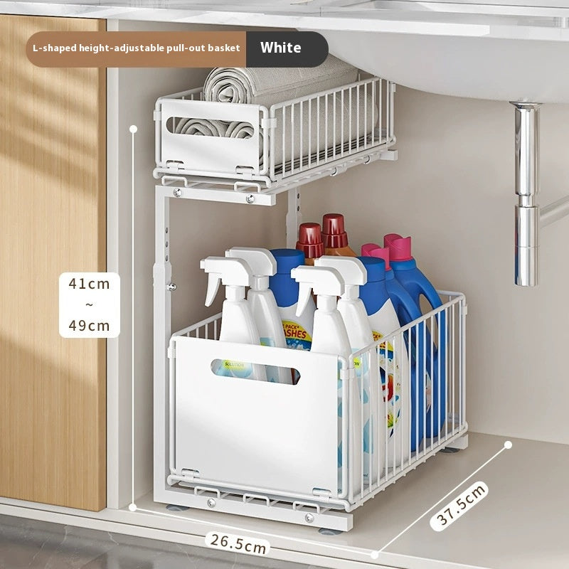 Foldable Kitchen Storage Basket with Pull-Out Layers - Multi-Function Snack Organizer