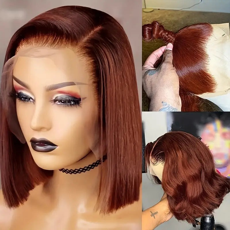 High-Temperature Fiber Wig with Lace Trim - Middle Parting Full Head Hair Extension