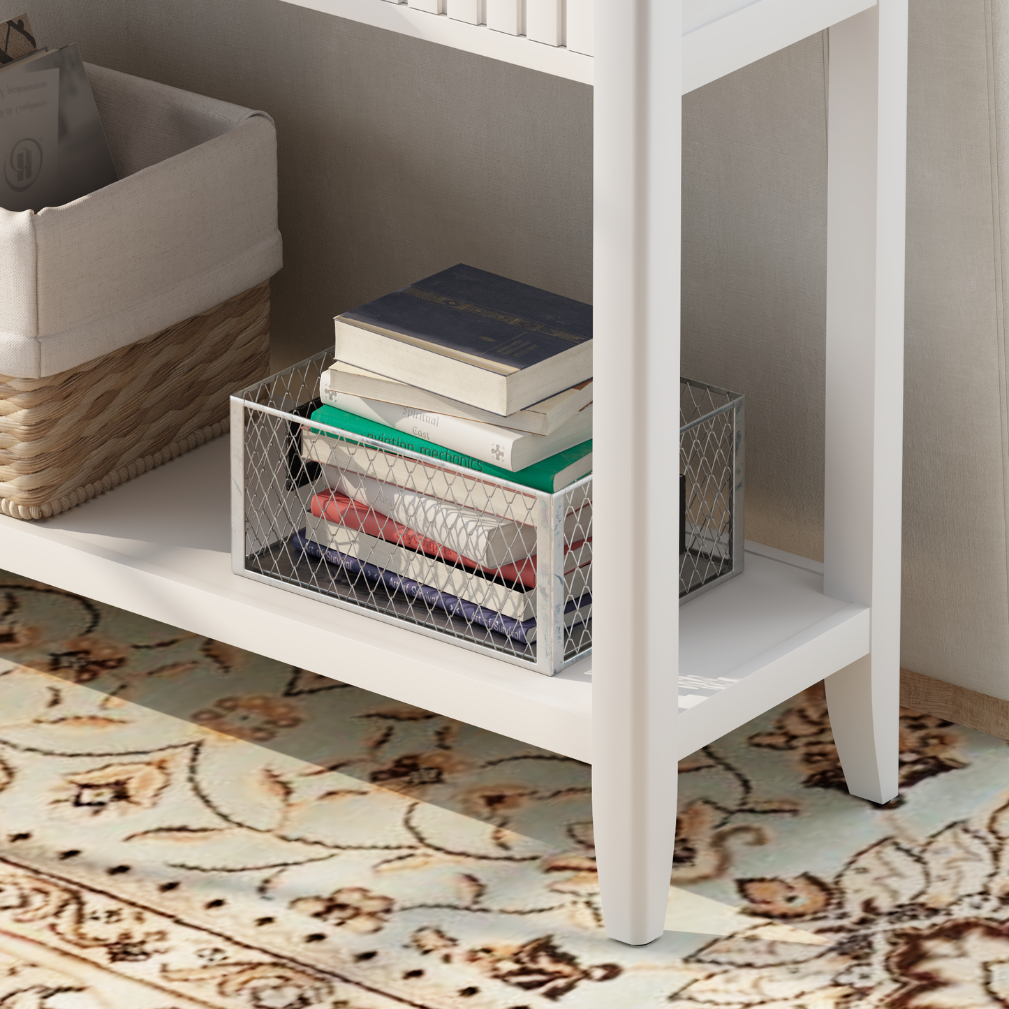 29.5" Tall Console Table with Drawers - White Accent Table