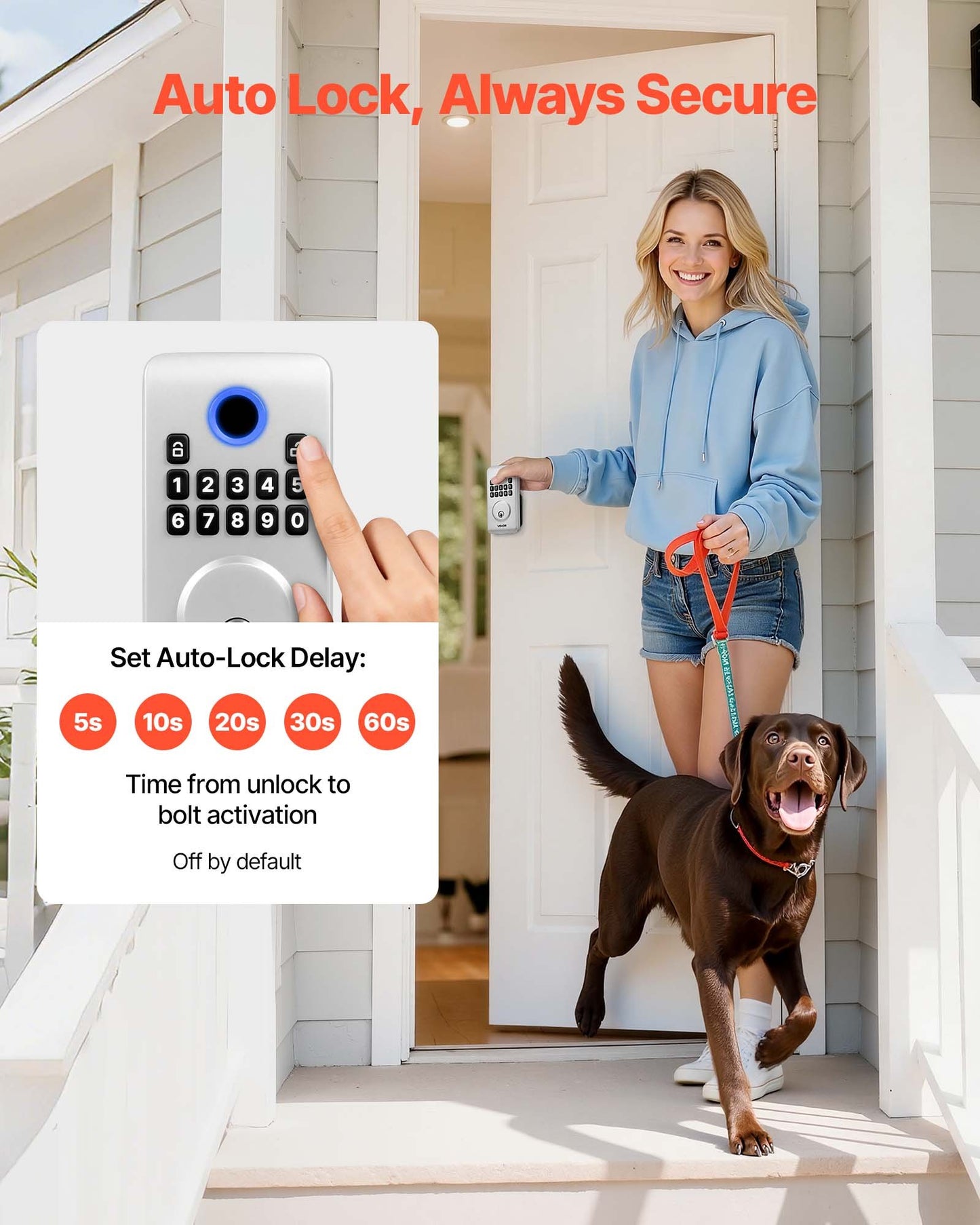 Keyless Entry Door Lock - Electronic Deadbolt with Auto Lock & Backlit Keypad - Silver