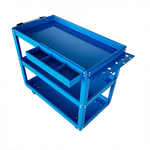 Heavy Duty Steel 3-Tier Rolling Tool Cart with Lockable Wheels & Large Capacity