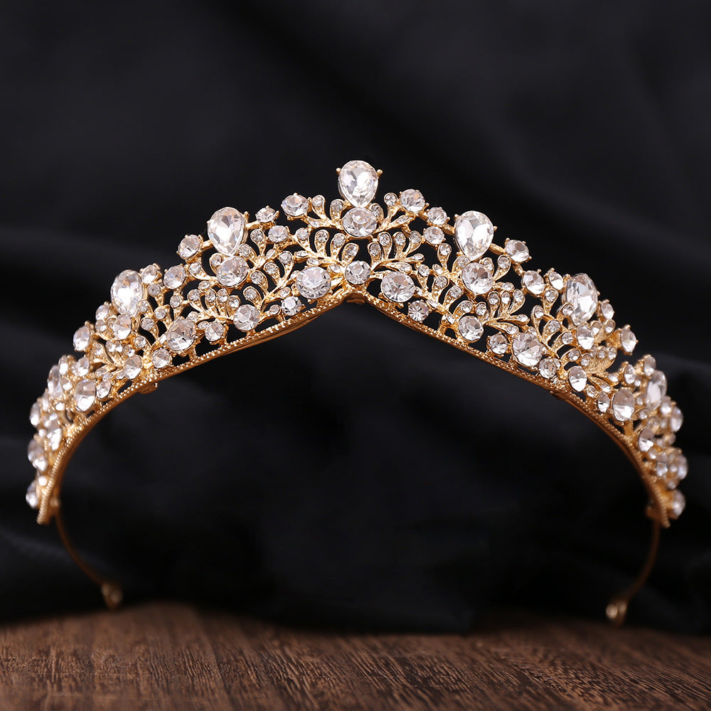 Rhinestone Baroque Headband Crown - Handmade Alloy