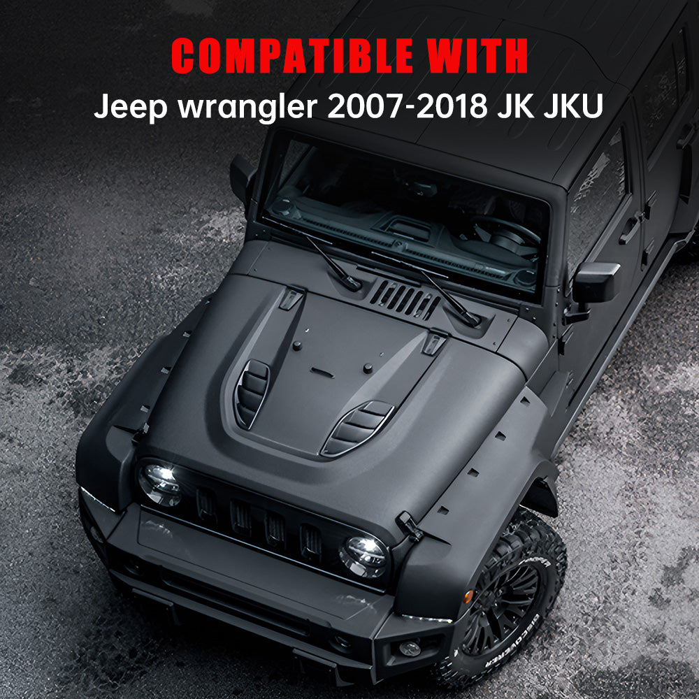 Vented Heat Dispersion Hood for Jeep Wrangler JK 2007-2017 - Black