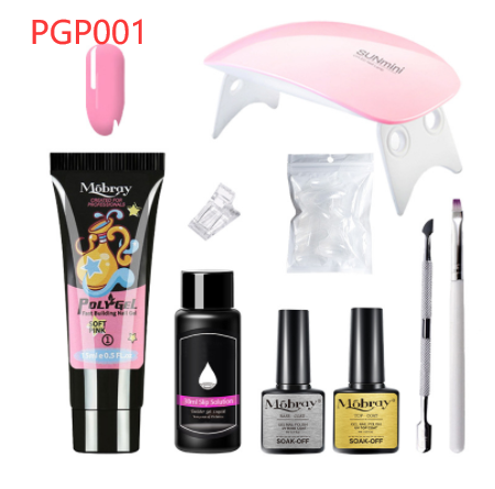 Poly Gel Nail Kit with UV Lamp & Glue