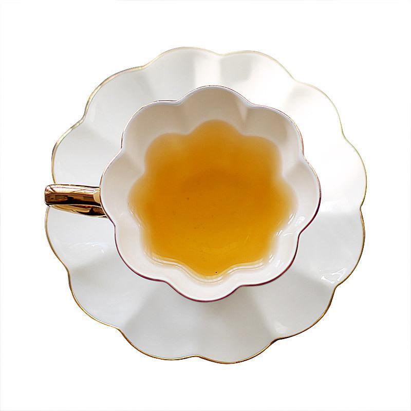 Hand-Painted Gold-Rimmed Coffee Mug - White, 101-200ml, Gift-Ready