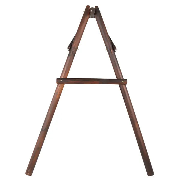 6.5ft Rustic Hardwood Garden Swing with Stand for 2 People