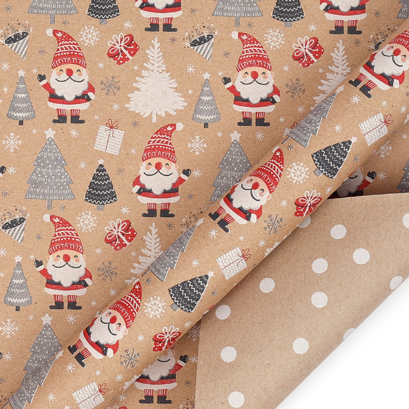 Double-Sided Kraft Paper Roll for Gift Wrapping - Christmas & Holiday Decoration