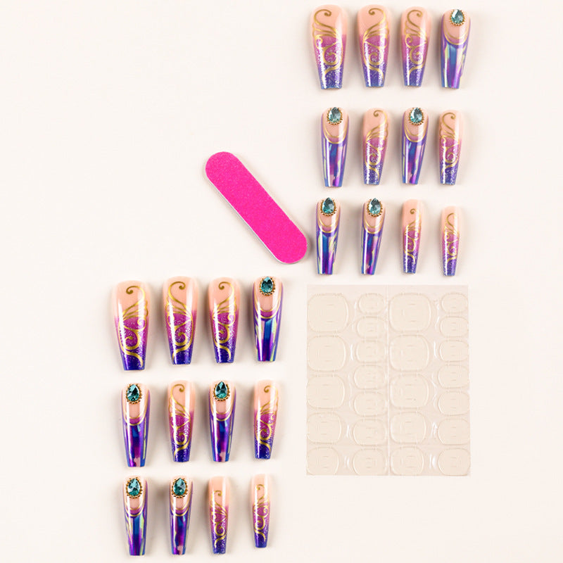 Shining Purple Butterfly Nail Art Patches - Wearable
