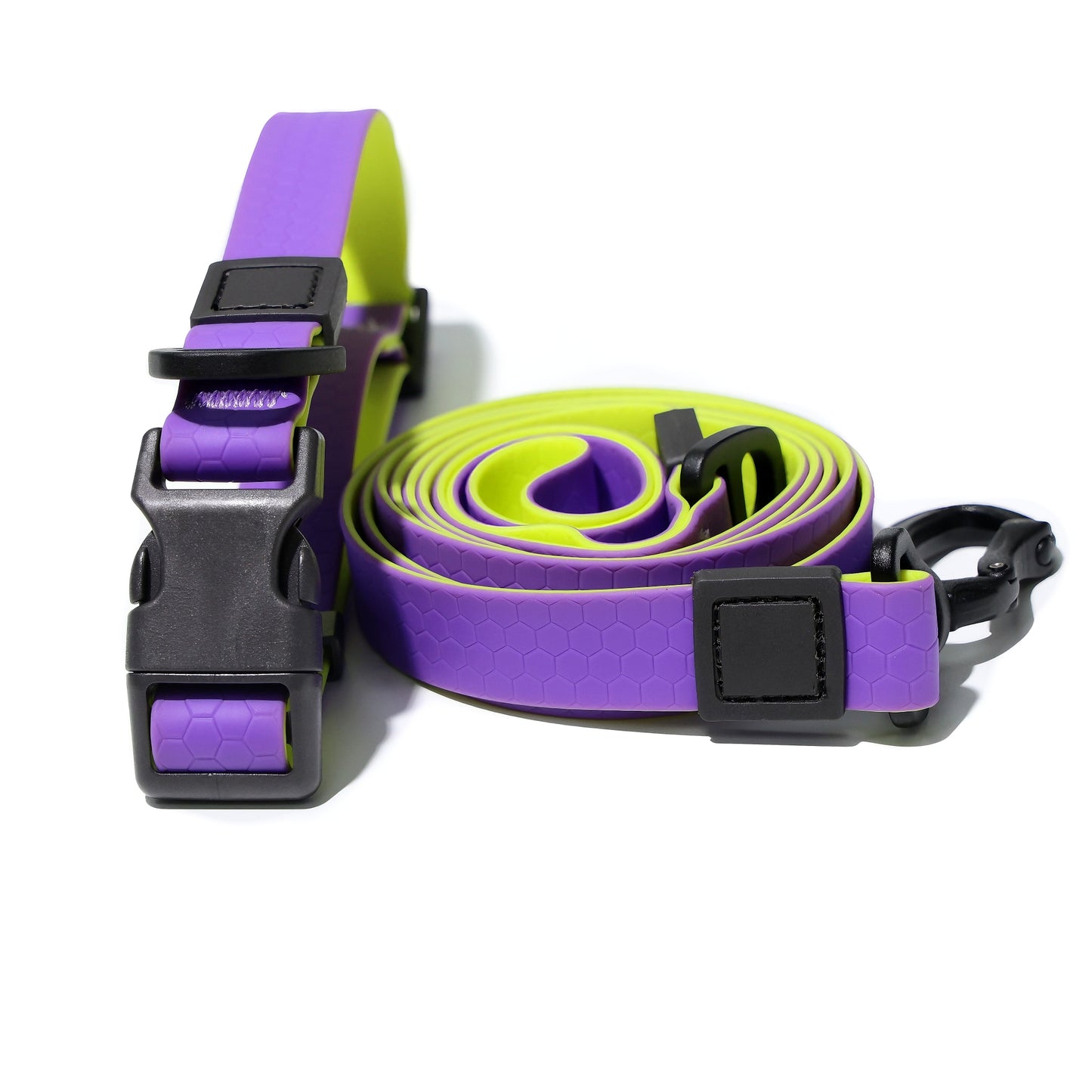 Honeycomb Embossed Dual-Color Pet Leash Set Waterproof & Wear-Resistant