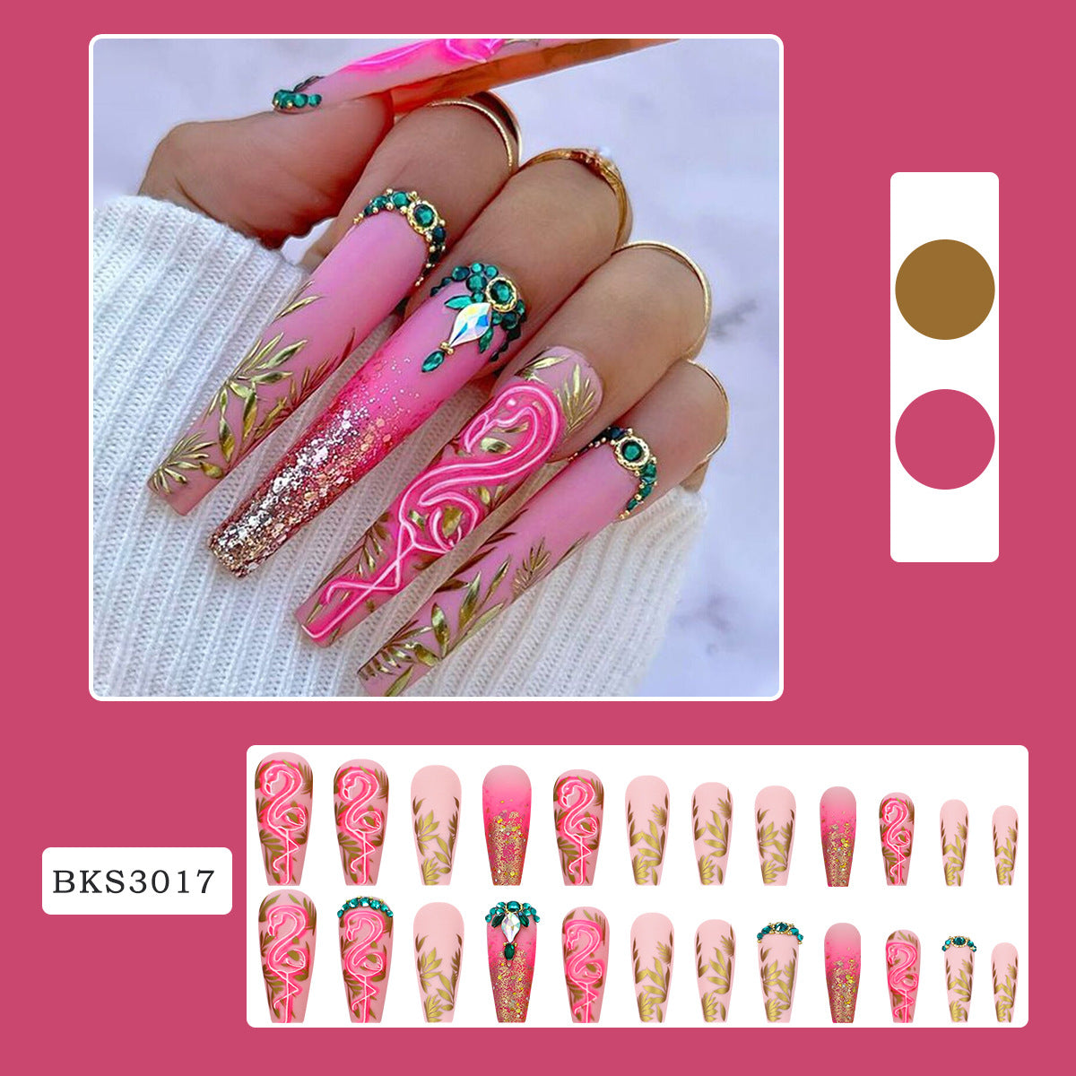 Nail Art Kit with Marble & Love Patterns - Retro French Style, BKS3017
