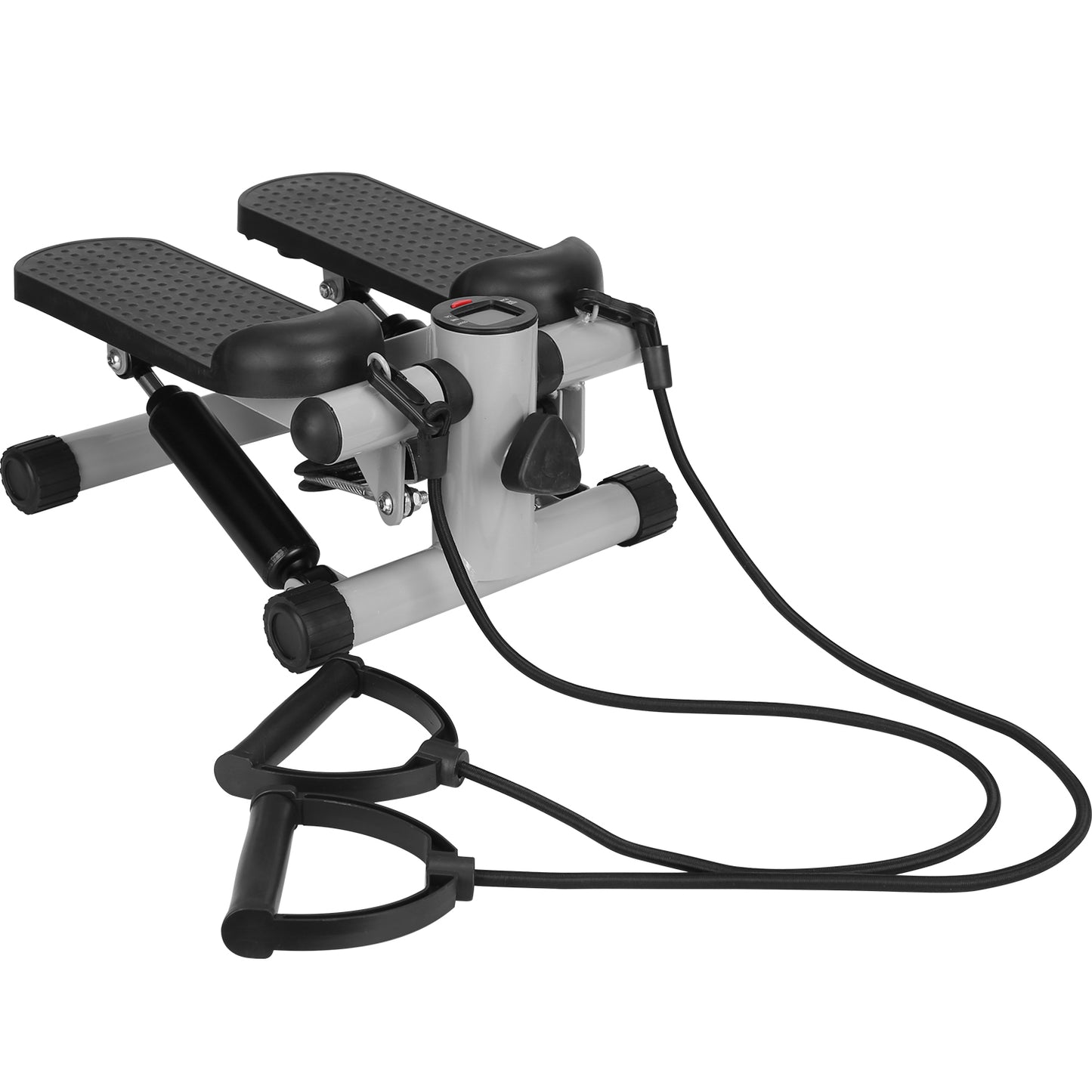 Mini Fitness Stepper with Resistance Bands & LCD Monitor - Grey