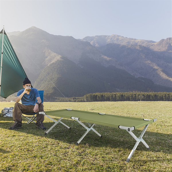 Portable Folding Camping Cot with Carrying Bag - Army Green