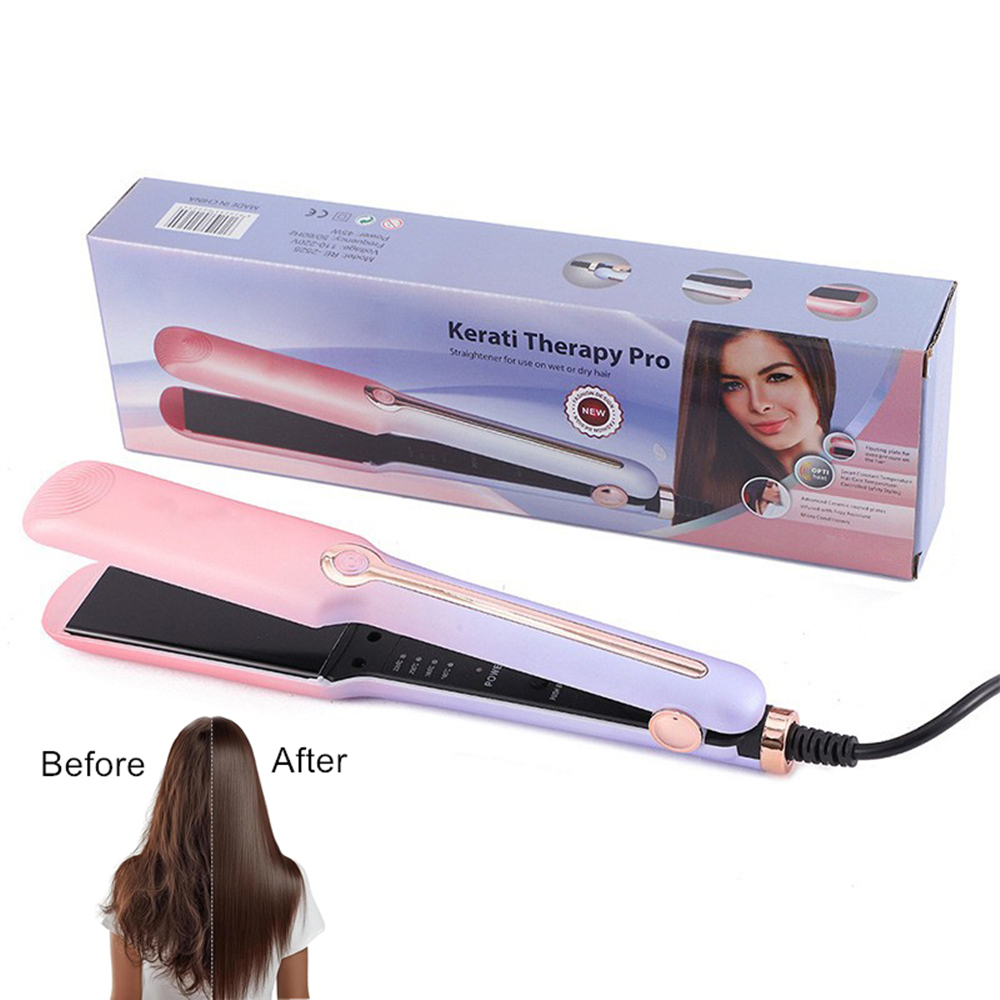 2-in-1 Professional Ceramic Hair Straightener and Curler - Pink