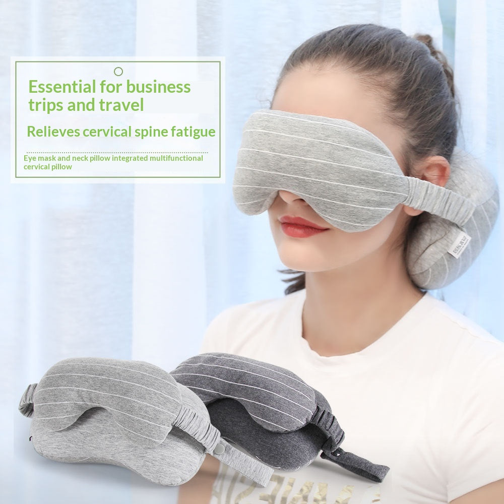 Foam Particle Nap Pillow & Eye Mask Set for Travel & Office Comfort