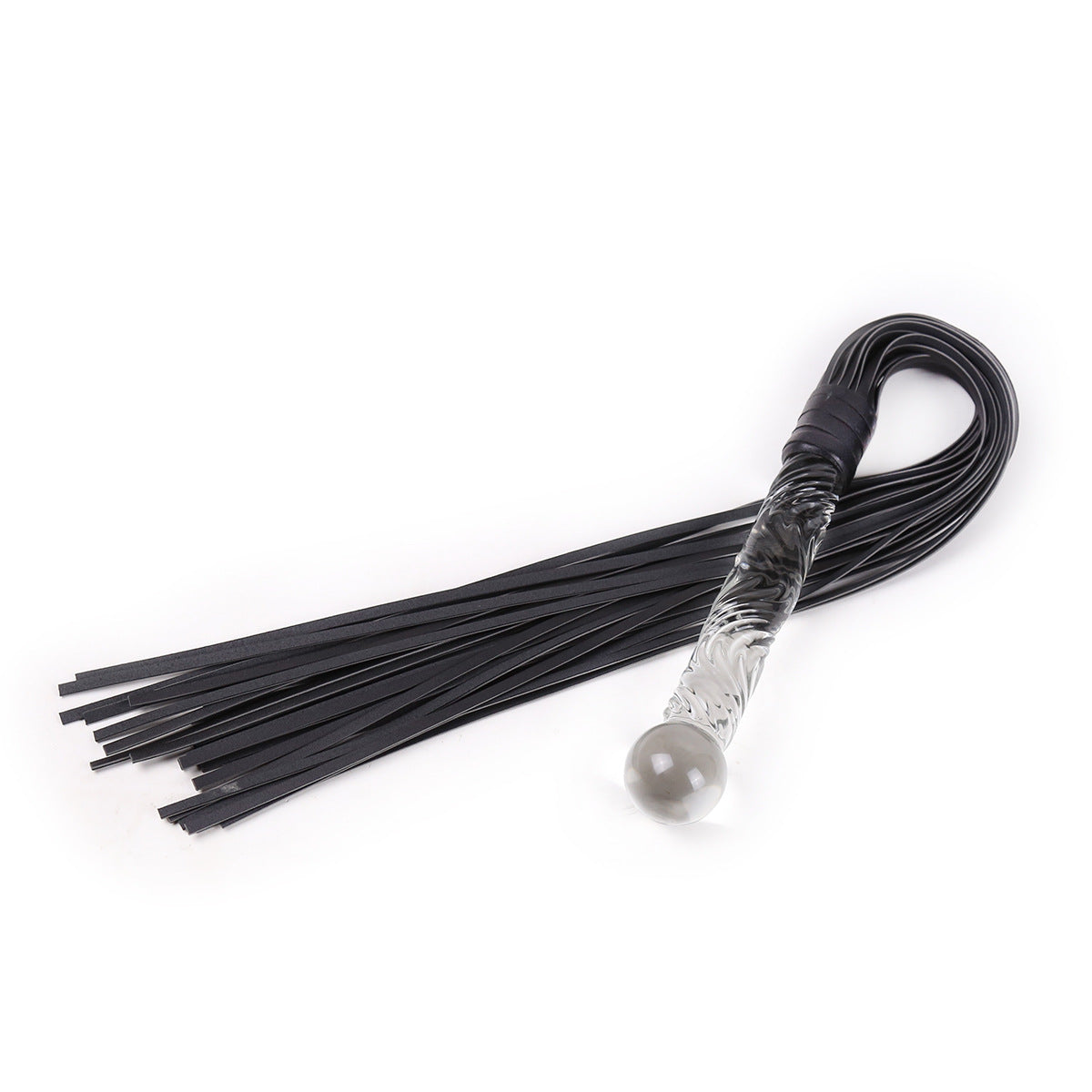 Silicone Adult Bondage Whip - Crystal Glass Style Sex Toy for Sensual Play