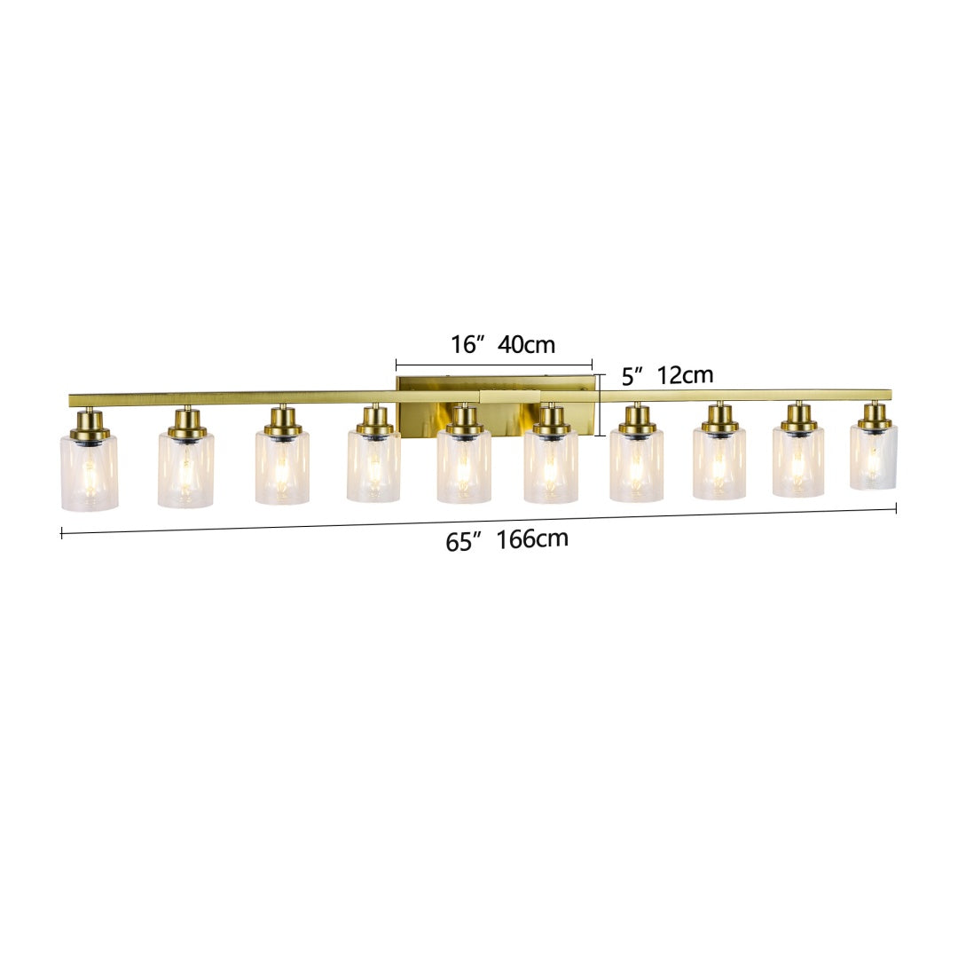 10-Light Gold Vanity Light Fixture for Bathroom & Bedroom