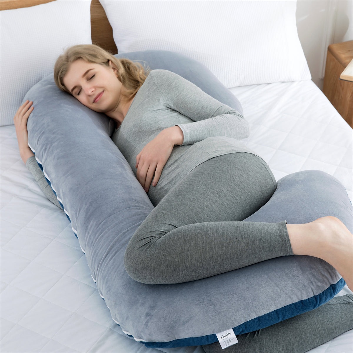 Multi-Functional C-Shaped Pregnancy Body Pillow for Maternity & Sleep Comfort