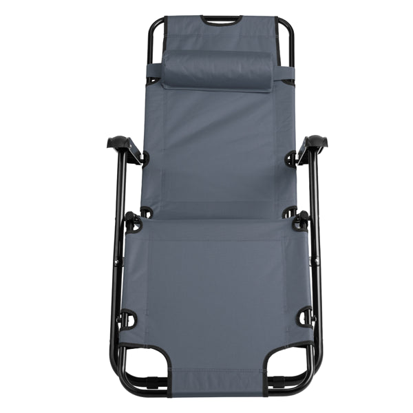 Portable Folding Reclining Chair - Grey, Dual Purpose