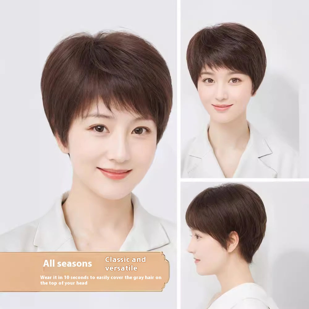 Women's Short Synthetic Wig Breathable & Easy to Style - Natural & Dark Brown