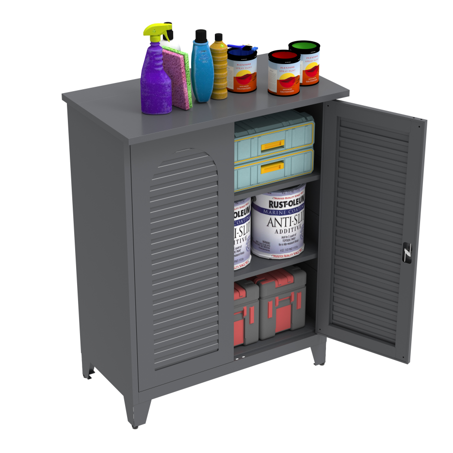 47'' Tall Metal Tool Storage Cabinet - Slate Finish