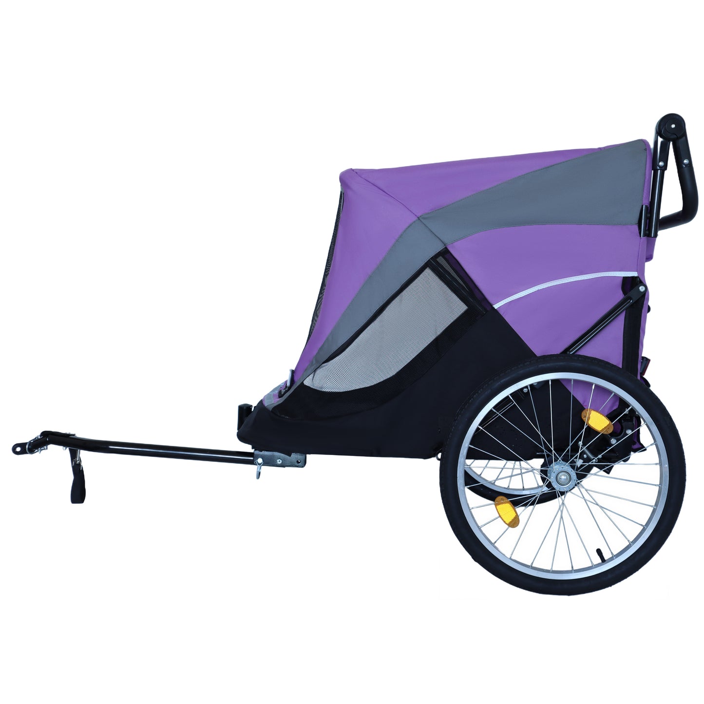 2-in-1 Pet Bike Trailer & Push Cart with Detachable Hitch - Holds Up to 100 lbs