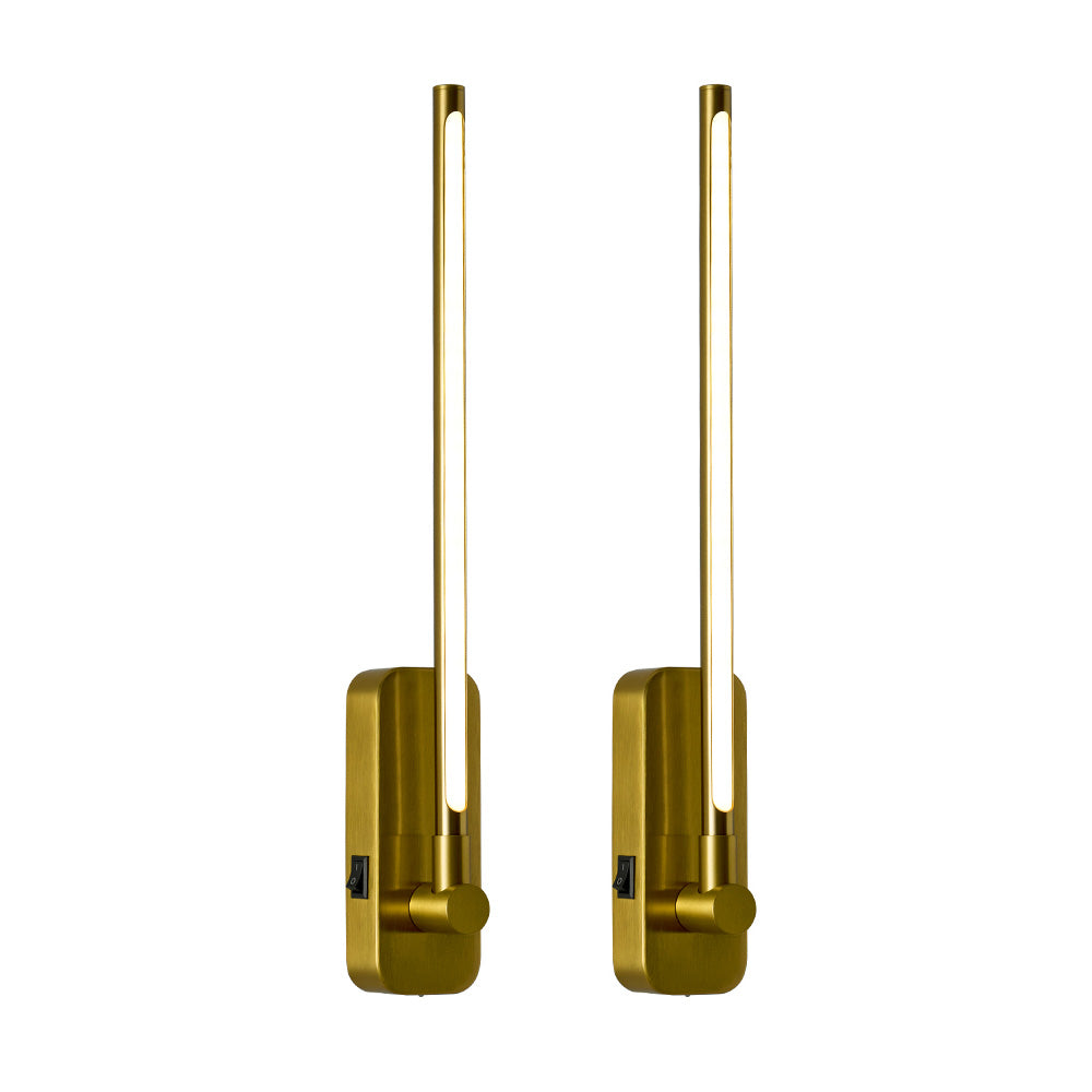 Rechargeable Battery Operated Wall Sconce with Remote Control - 3CCT Dimmable Brass Gold