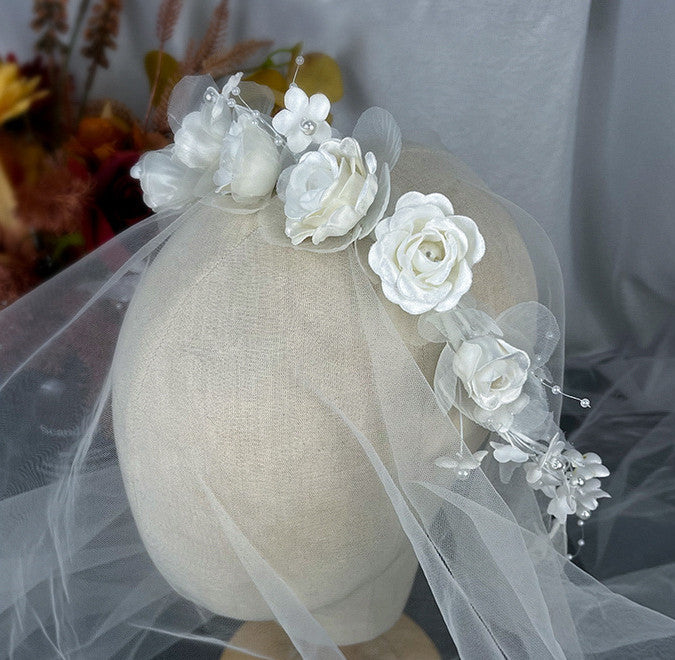 Bridal Flower Headband - Handmade Fairy Flower Hair Accessory for Weddings