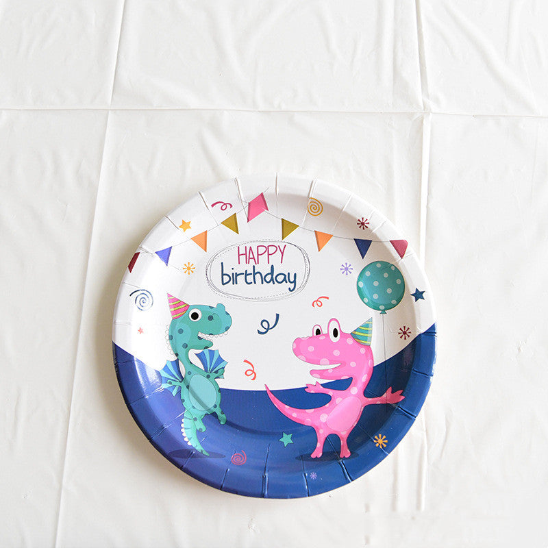 Dinosaur Theme Disposable Dinner Plates for Birthday Party - 7/8/9 Inch
