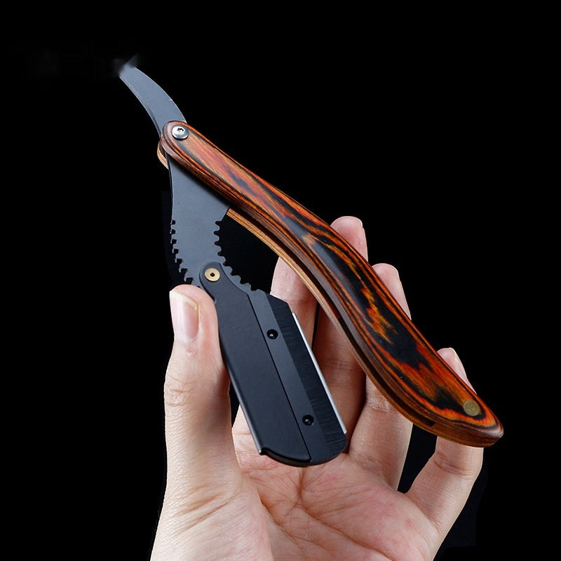 Manual Hairdressing Razor - Stainless Steel - Black