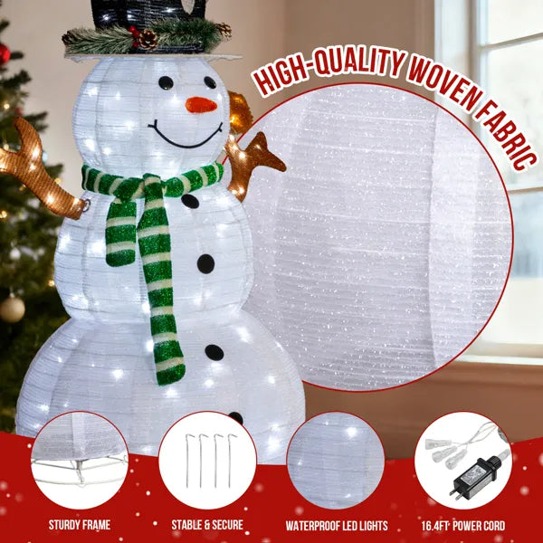 4FT Lighted Snowman with Squirrel - Christmas Yard Decoration