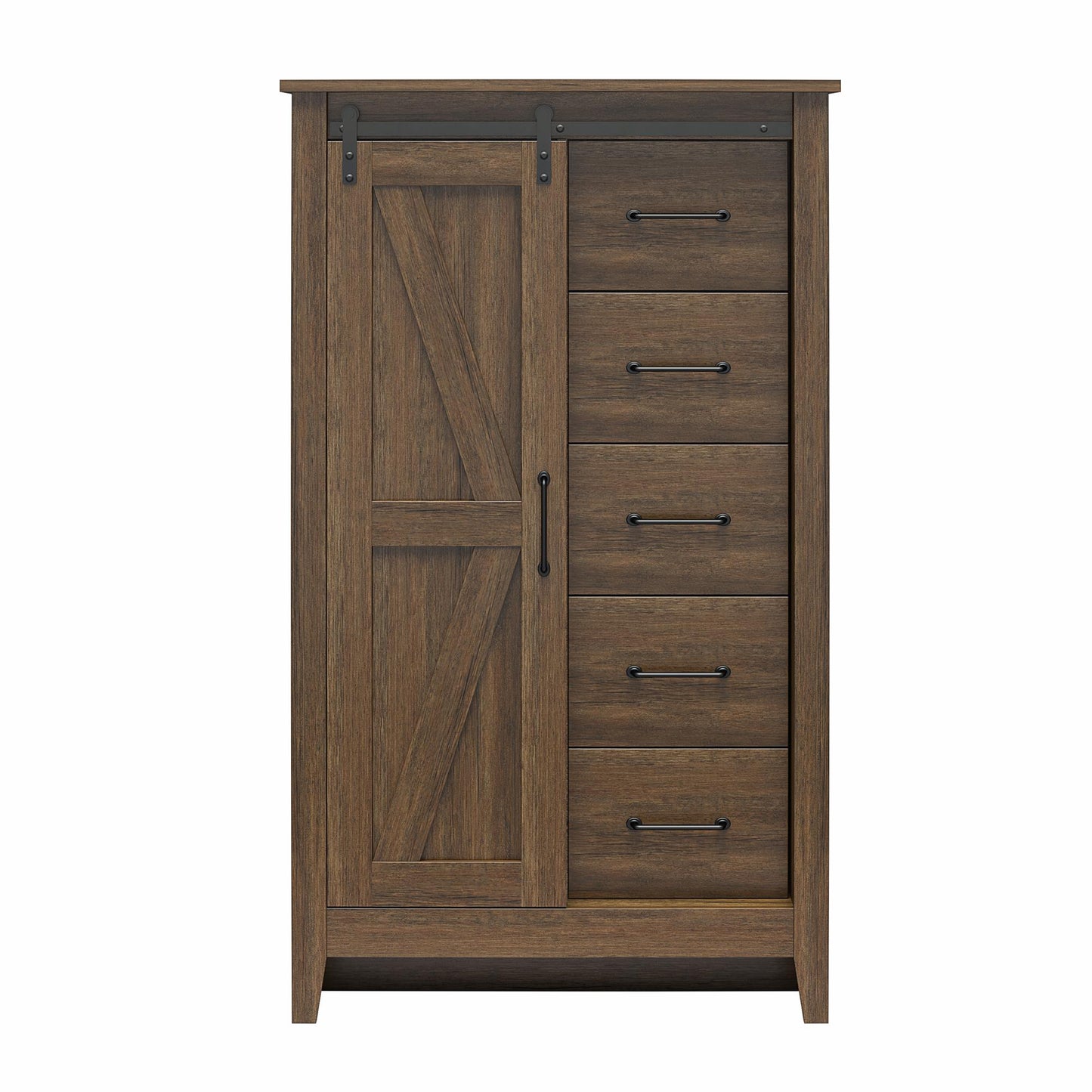 Walnut Alton Farmhouse Gentleman's Chest - Rustic Storage Dresser