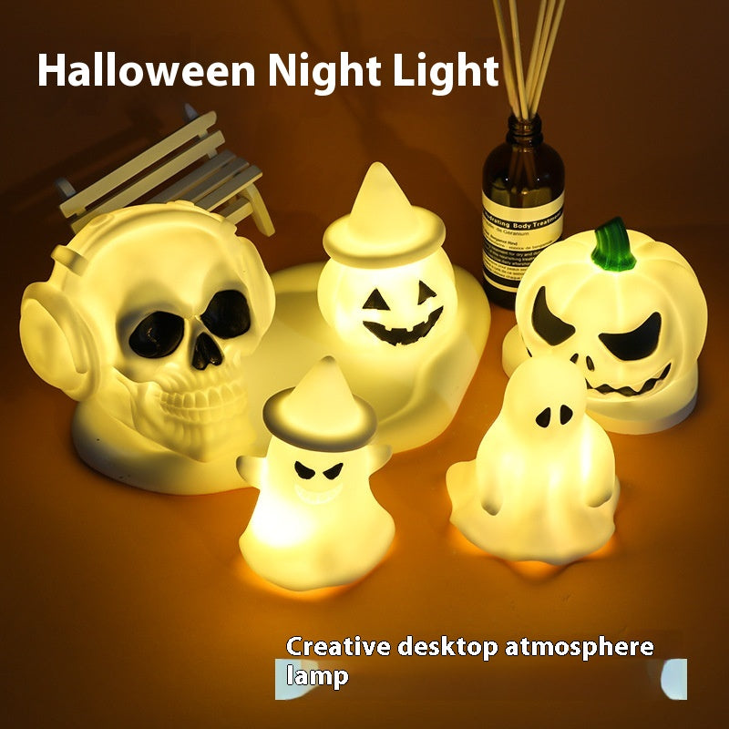 Halloween LED Night Light Pumpkin Ghost Lamp Decor - Battery-Powered