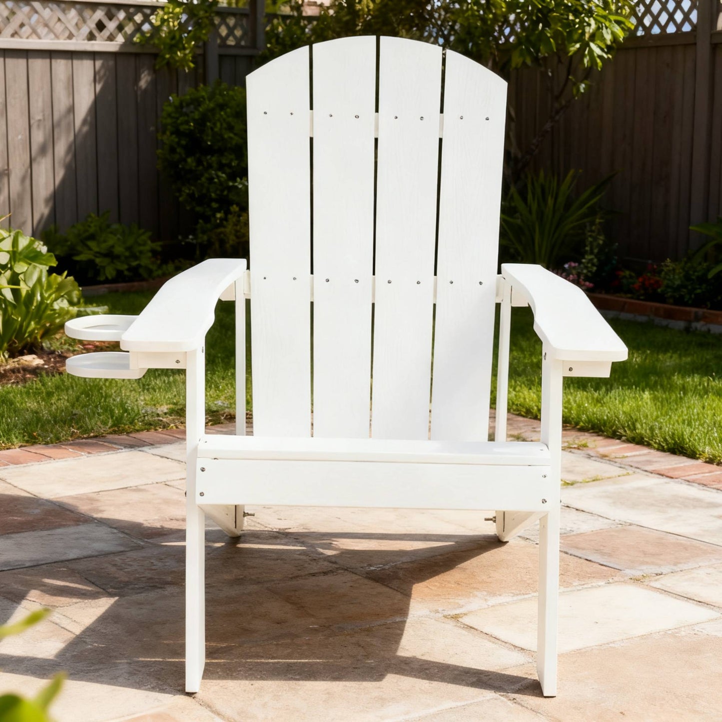 Outdoor Lounge Chair With Cup Holder For Patio Relaxation & Garden