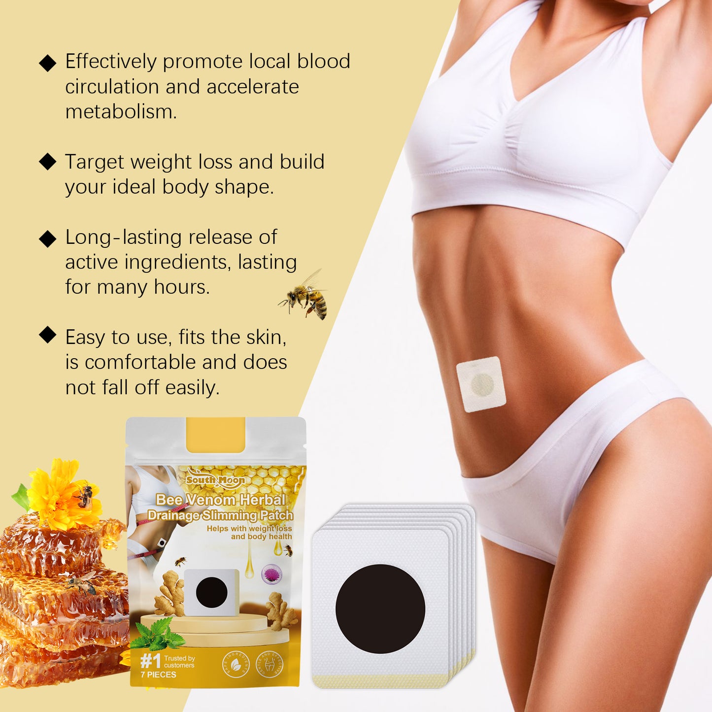 Bee Venom Slimming Patch - Firming Body Shaping Treatment (7 Pieces)