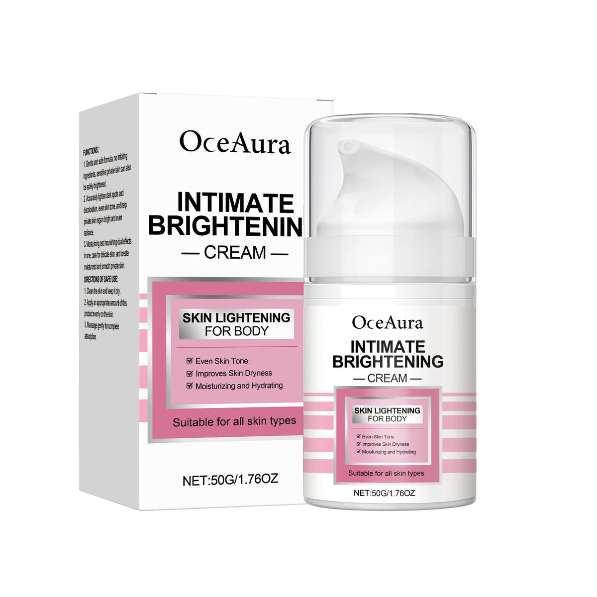 Intimate Brightening Cream for Skin - 50g, Lightening & Hydrating Formula