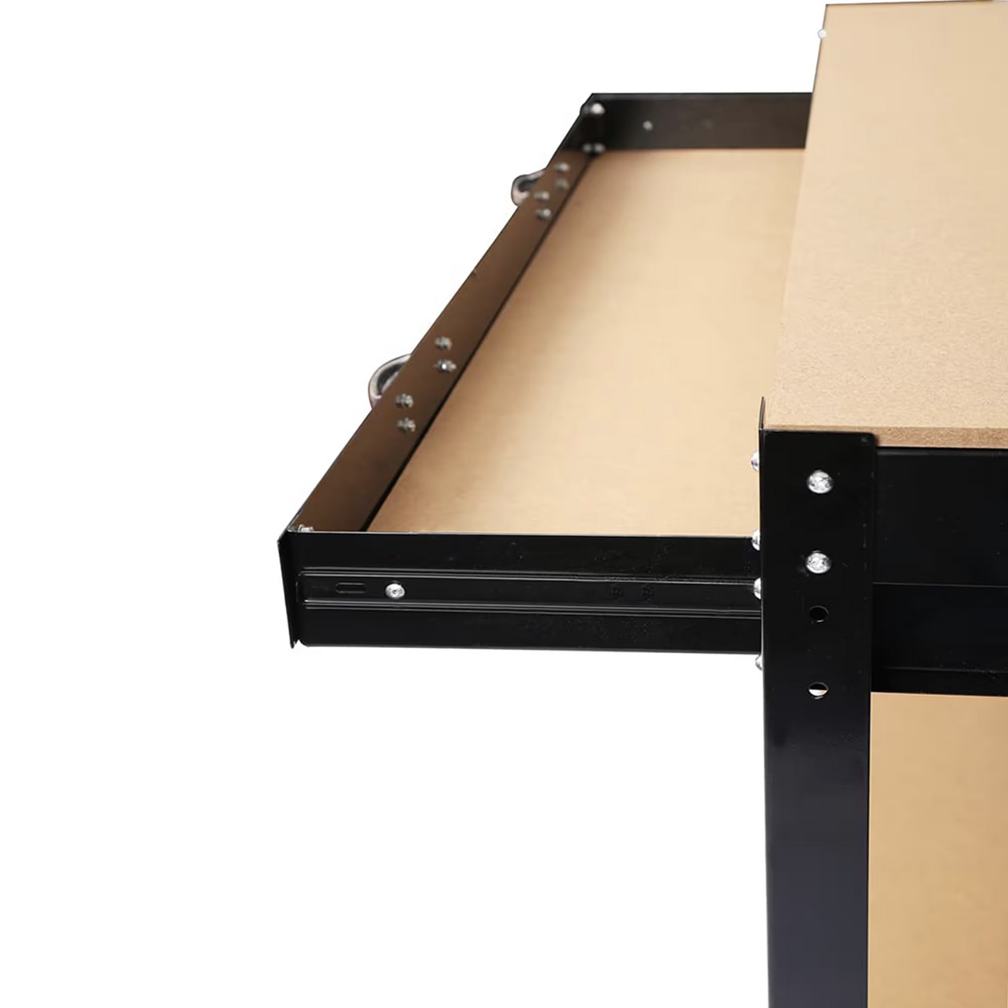 63" Tool Cabinet Workbench Storage with Drawer & Pegboard - Black