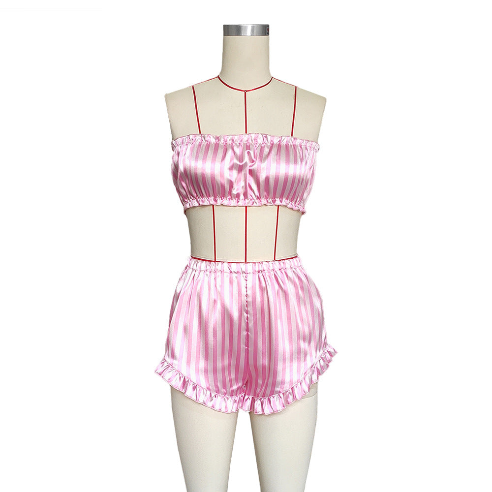 Women's Striped Pajama Set - Comfortable Casual Sleepwear for Women
