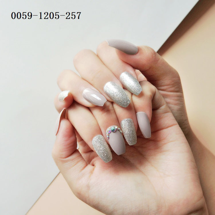 Women's Long Pointed Nail Art Sequins Set - Multiple Styles, 24 Pieces