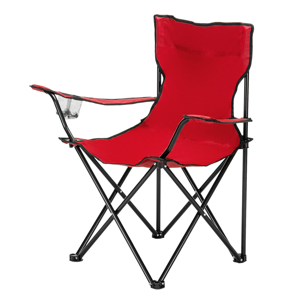 Portable Camping Chair - Red Oxford Cloth with Black Frame
