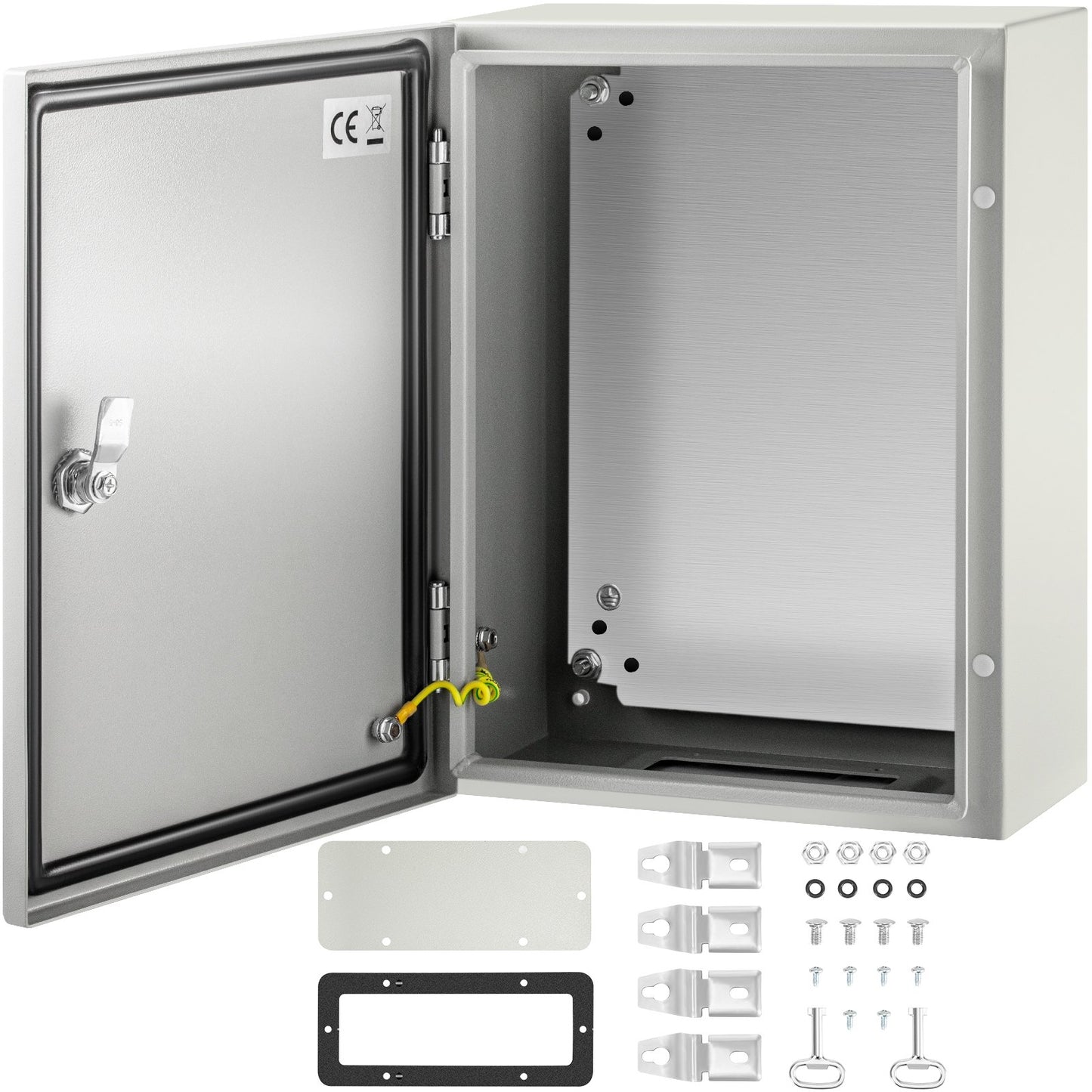 16x12x6 Inch Carbon Steel Waterproof Electrical Enclosure Box - Outdoor IP66 Junction Cabinet with Mounting Plate