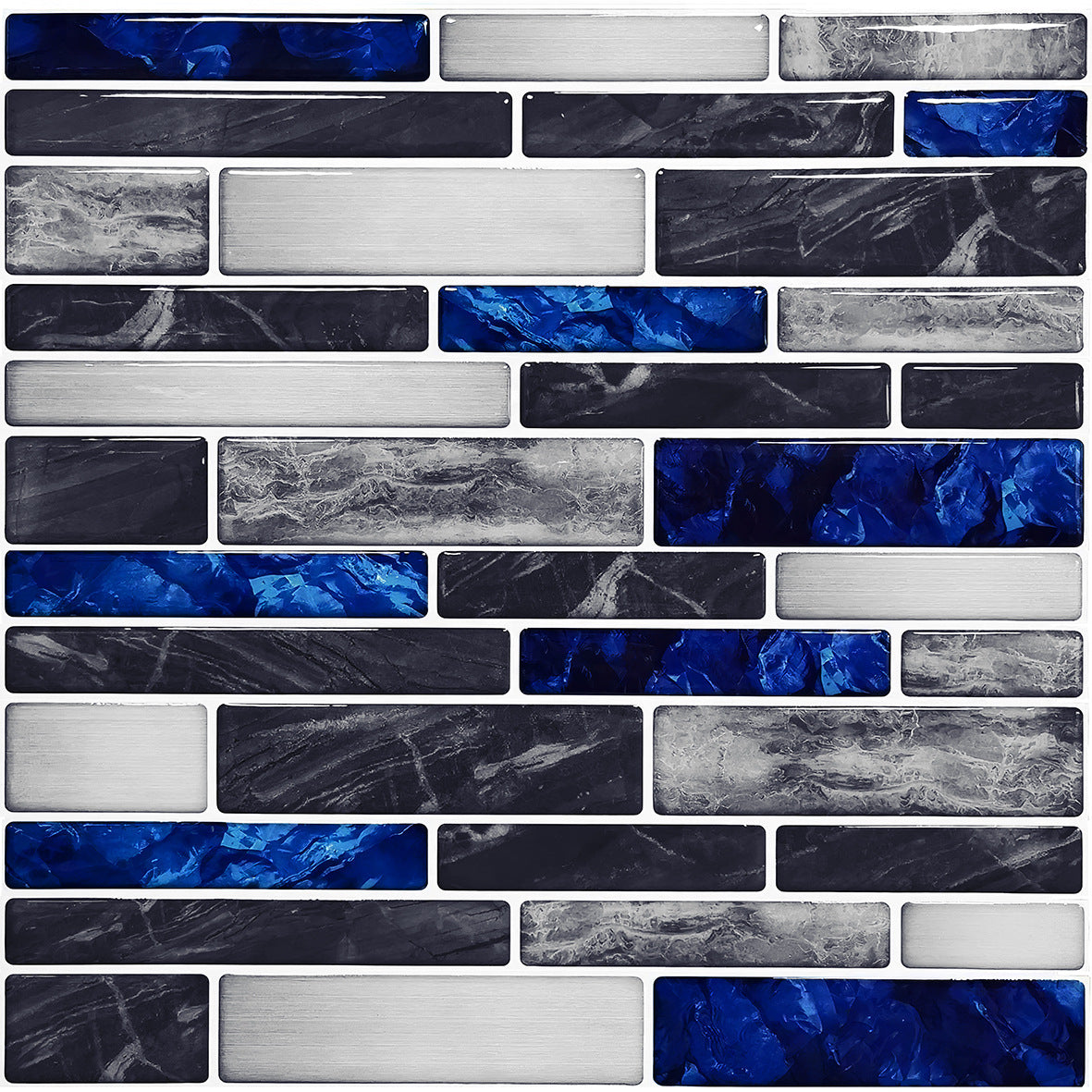 Marble Pattern Tile Stickers for Kitchen & Bathroom Wall Decoration - 10cm 10 Pieces